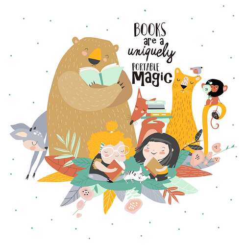 Little girls reading books