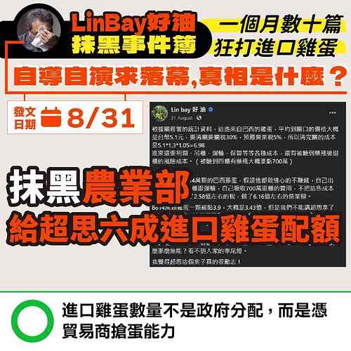 Lin bay 好油抹黑進口雞蛋事件簿 - 農藝女孩 Line 圖檔 5