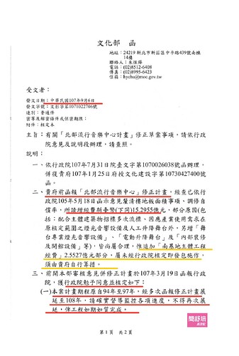 文化部北流公文 1