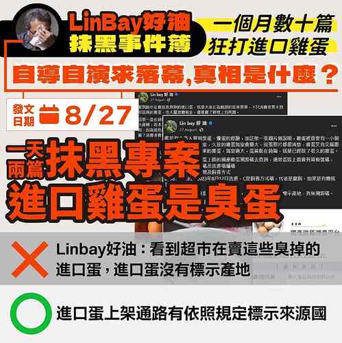 Lin bay 好油抹黑進口雞蛋事件簿 - 農藝女孩 Line 圖檔 2